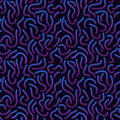 Poster - Purple and blue gradient curved lines isolated on white background. Transparent Bold Squiggles.
