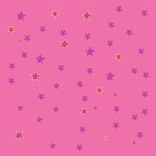 Seamless Pink  Pattern Background With Star  