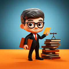 Wall Mural - 3d lawyer cartoon character 