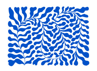 Fototapete - Vector  in simple naive and hippie groovy style, flowers and plants, floral botanic hand drawn design templates, frames and modern art prints, posters and placards