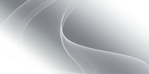 The abstract background with gradation of wavy lines black and white tone, used as brochures, banners