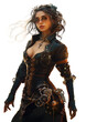 Girl dressed in steampunk style