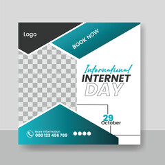 International Internet Day social media post design template