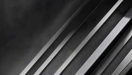 Silver Shiny Diagonal Stripes Gleaming on a Rough Black Surface