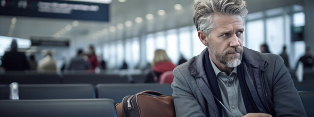 Poster - Portrait of a man in the airport