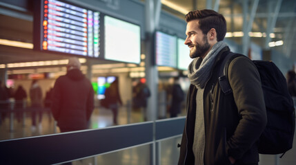 Poster - Portrait of a man in the airport