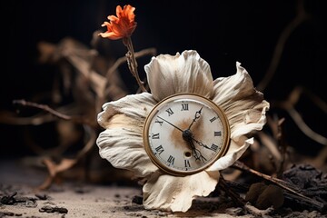 Poster - Clock on Flower