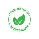 Fototapeta Boho - 100 percent natural ingredients vector label