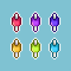 Poster - Pixel art sets of chicken meat with variation color items asset. simple bits of raw meat on pixelated style.8bits perfect for game asset or design asset element for your game design asset