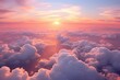 A breathtaking sunset over the clouds in the sky