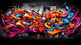 Fototapeta Młodzieżowe - Street art graffiti wallpaper. AI	