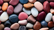© ADDICTIVE STOCK - AI generated illustration of full frame background of many round stones of various sizes and colors with glittering surface