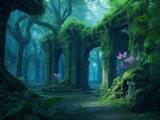 Fototapeta  - Mystic forest Wall Paper For Desktop