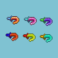 Poster - Pixel art sets of dagger weapons with variation color items asset. simple bits of dagger on pixelated style.8bits perfect for game asset or design asset element for your game design asset