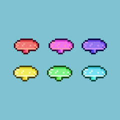 Poster - Pixel art sets of poisonus mushroom with variation color items asset. simple bits of mushroom plant on pixelated style.8bits perfect for game asset or design asset element for your game design asset