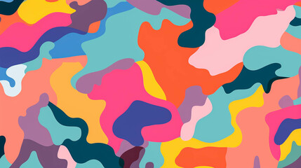 Wall Mural - Psychedelic Camo Patterns. Perfect for Textile Industry and Clothing Manufacturing. Generative AI