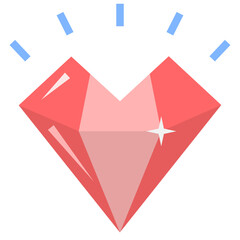 Wall Mural - diamond heart flat style icon