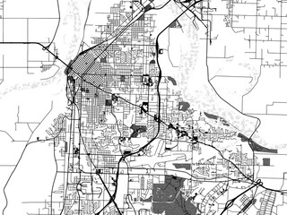 greyscale vector city map of fort smith arkansas in the united states of america with with water, fi