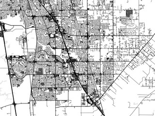 greyscale vector city map of elk grove california in the united states of america with with water, f