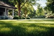 © Julia Jones - Green lawn smooth grass near the house