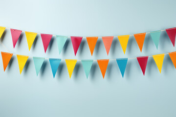 colorful garland with flags for birthday party