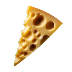 Wall Mural - Slice of Swiss Cheese Isolated on a Transparent Background