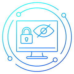 Poster - Parental control linear icon with eye and lock