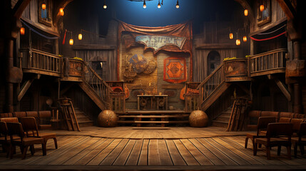 Wild West Saloon Theatre Stage Scene