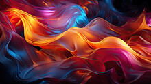 Vibrant Abstract Background With Luminescent Material Undulating
