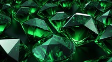 Luxury Green Diamond Background, Copy Space, 16:9