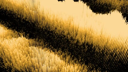 Aufkleber - Cyber particles move in stream of waves. Design. Moving lines of cyber waves on surface. Cyber surface texture with waves