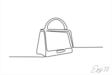 Wall Mural - briefcase continuous line art drawing