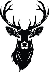 Wall Mural - Deer, Buck head Logo, Vector illustration design isolated on white background, Great for Hunting Logo, Decal & Stickers.	
