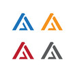 letter A simple vector logo set