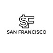 S and F letters simple vector logo