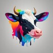 Graphic art mix color logo cow 