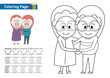 Dzień babci i dziadka, workbook, zadanie, łamigłówka dla dzieci, kolorowanka
