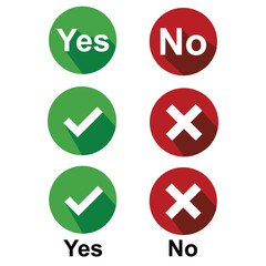 Poster - Set of Do and Don't vector illustration button choice. Suitable for elements of advice info graphic information or tips. Check mark and cross mark icon.