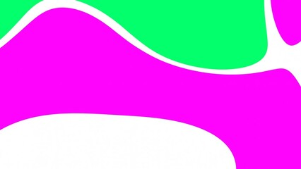 Poster - Animation of abstract green pink and white background with wavy motion of curvy lines.