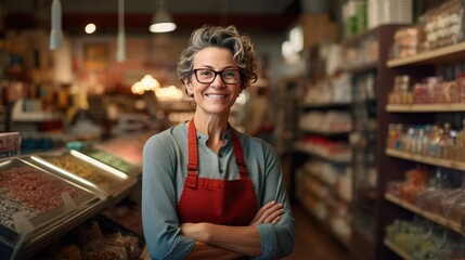 Portrait of a middle-aged female store worker