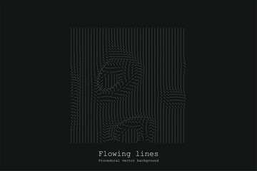 Aufkleber - Abstract Line Matrix Pattern. Noise Flow Dynamic.