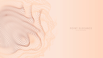 Poster - Beige abstract glitch point sphere background. Elegant stylish futuristic template.