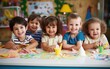 © piai - Group of children during a fun arts and crafts activity.