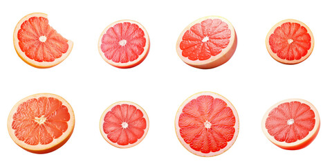 Sticker - Png Set Grapefruit slice on a transparent background