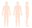 Set of 3 full-body male silhouettes