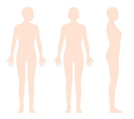 Set of 3 full-body female silhouettes