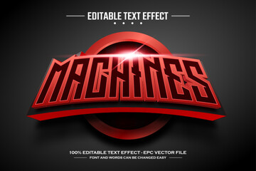 Wall Mural - Machines 3D editable text effect template
