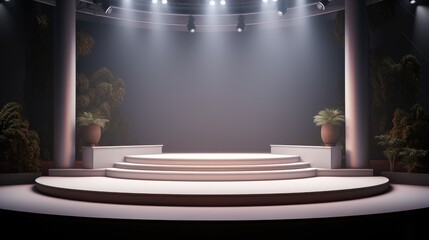 Aufkleber - Sales product podium, Product stage mockup with spotlight.