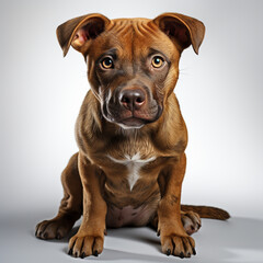 Wall Mural - Cute black and brown pitbull