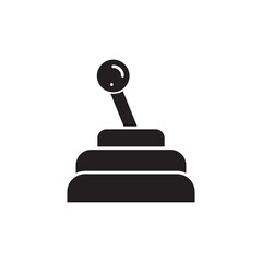 Poster - Gear shift simple icon, vector filed icon illustration on white background..eps